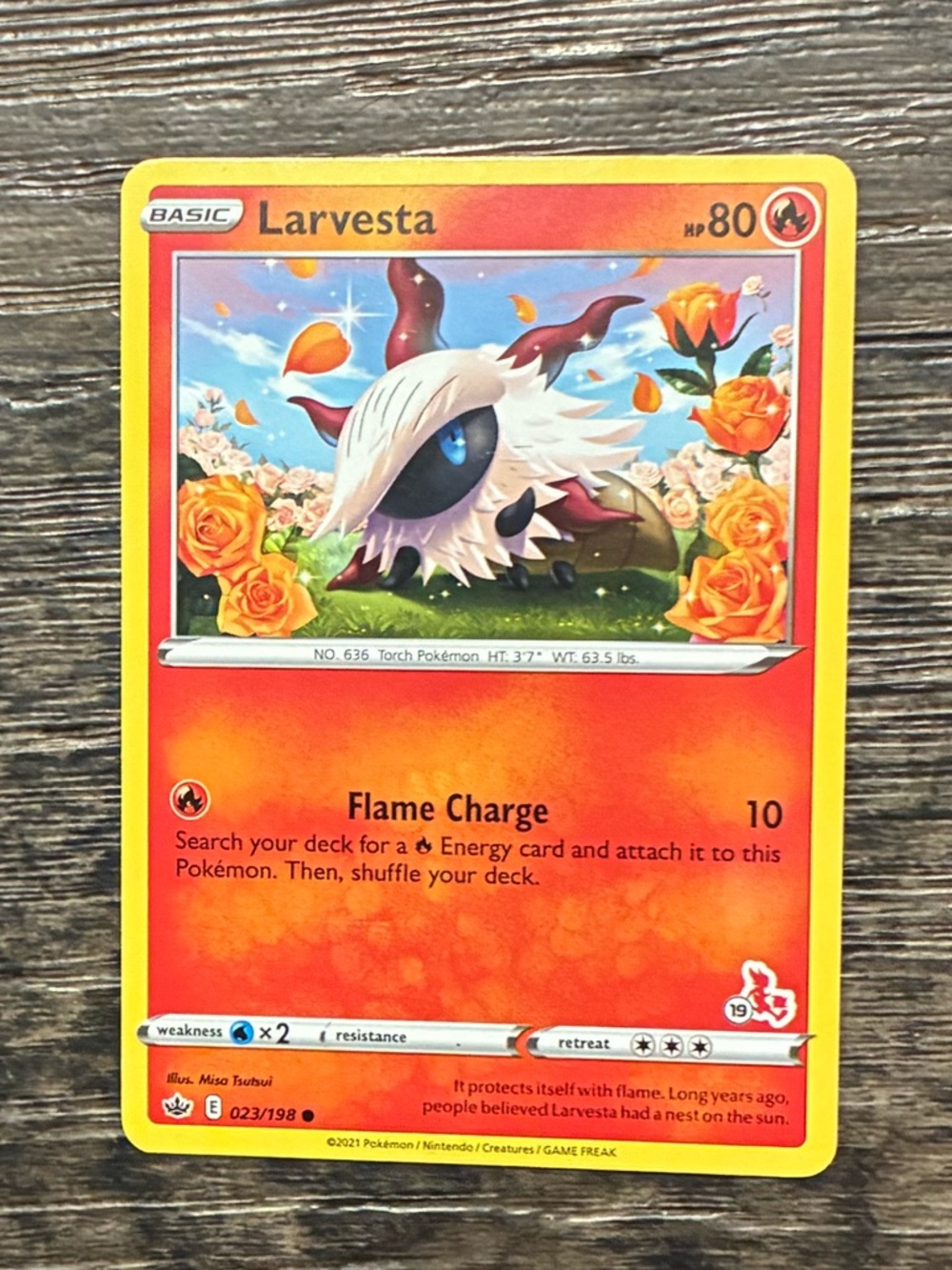 Larvesta Trading Card - Basic - HP 80